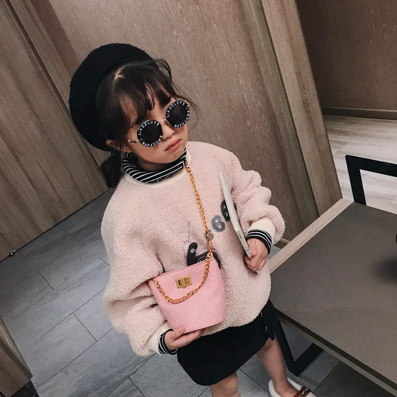 Children Small Bag New Style Korean-style Fashion Chain Bucket Bag Simple Versatile Girls Baby Shoulder Bag Fashion