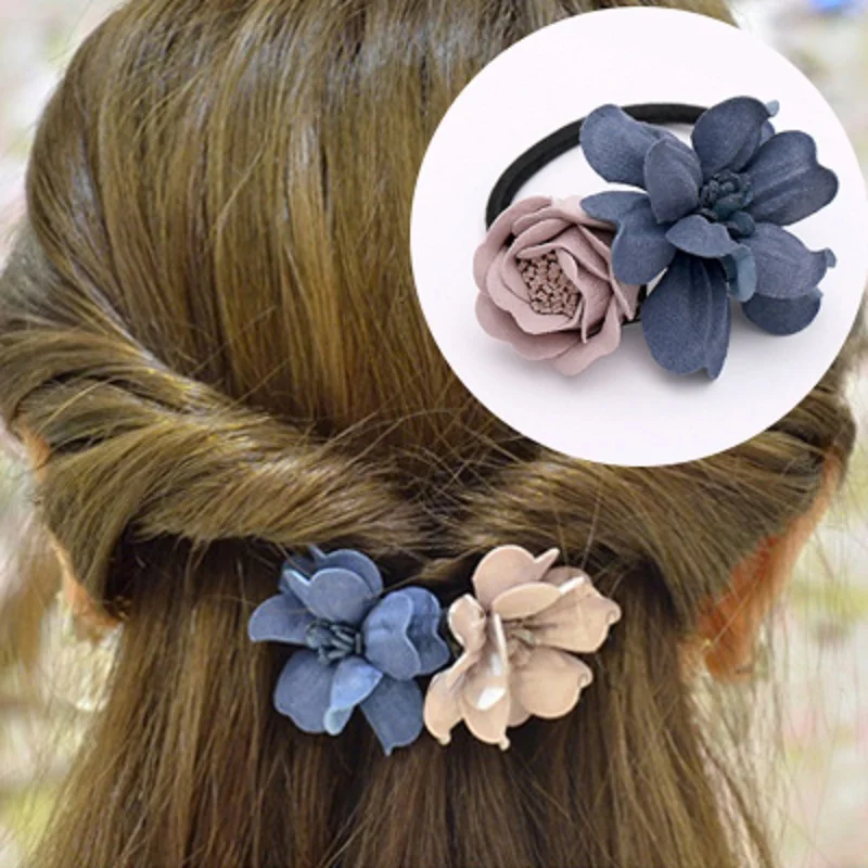 Милые детские заколки для волос девочек 2 шт. аксессуары красочные эластичные