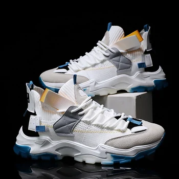 

2020 Men's Fashion Sneakers Shoes Lightweight Breathable Sneakers Trend Outdoor Lace-up Jogging Shoes Men's Vulcanize Shoes