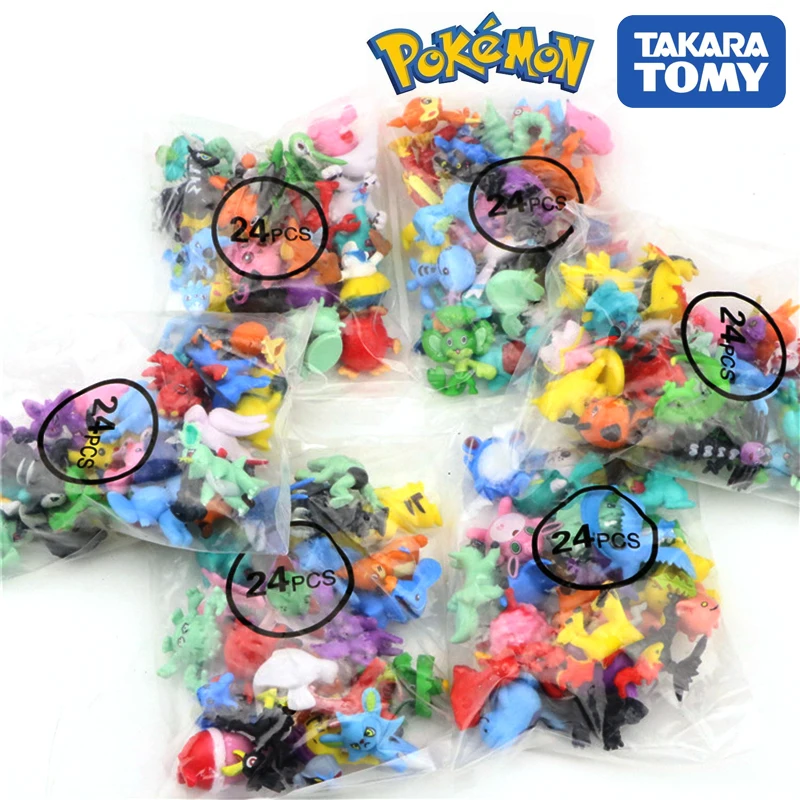 2.5cm-3cm POKEMON figures 144 different styles 24pieces/bag new dolls action figure toys for carta pokemones collectible dolls