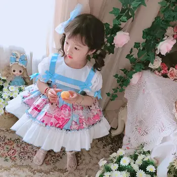 

Pre-sale 2020 Summer Spanish Lolita Girl princess dress Sweet cute print Tutu Gown birthday party dress for girls vestidos Y2948