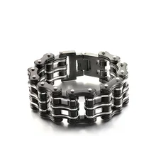 Панк большая тяжелая цепь из нержавеющей стали для велосипедного велосипеда, серебристые черные браслеты и браслеты, браслет-цепочка для мотоцикла, мужские байкерские ювелирные изделия