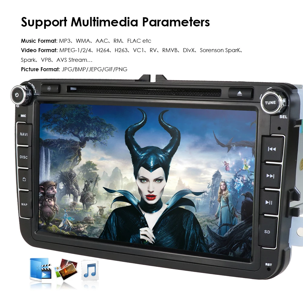Perfect 2din android9.0 4Gcar dvd for vwpassat b6 b7 golf 5 tiguan polo octavia rapid fabia car multimedia player OctaCore 4GRAM+64GROM 23