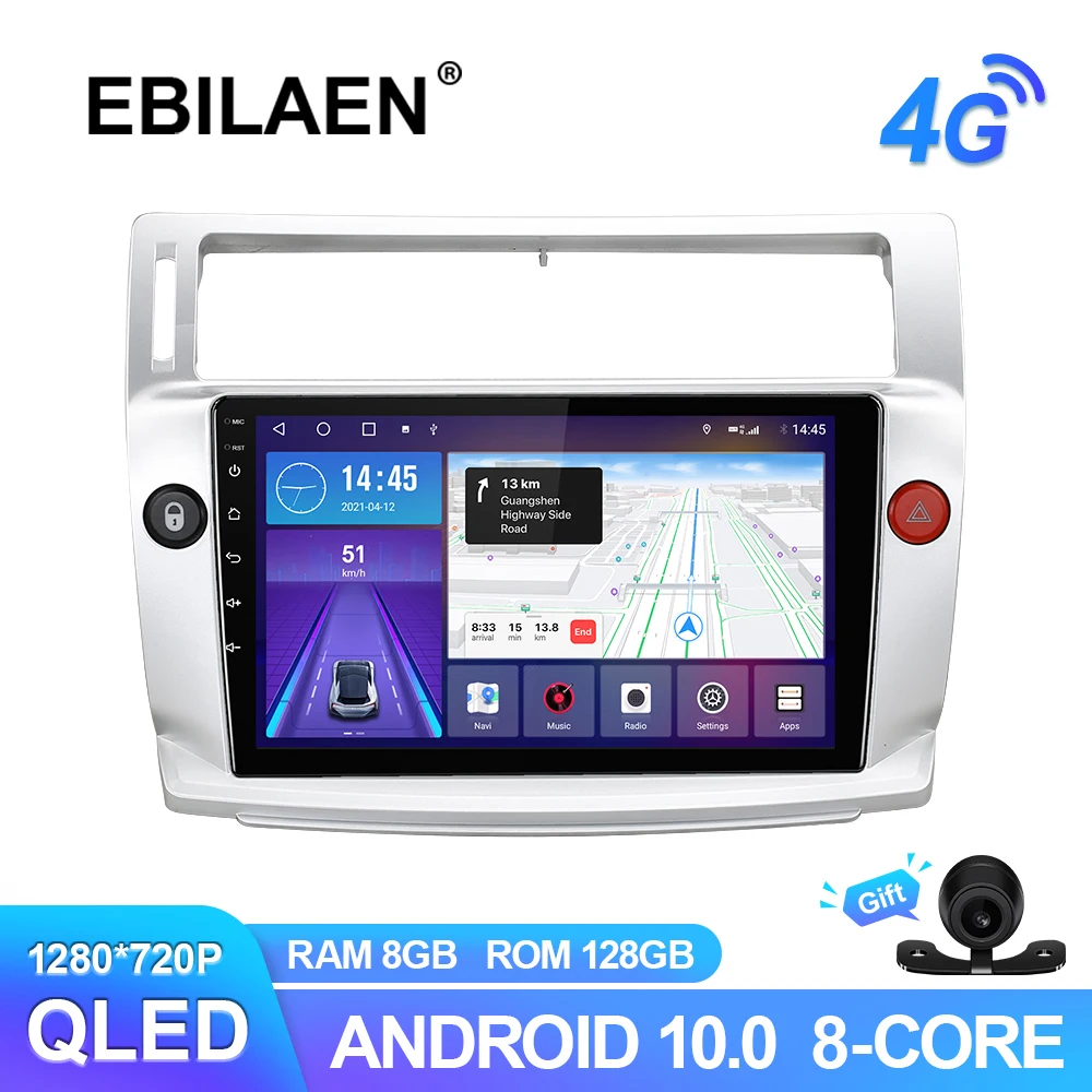 Мультимедийный автомобильный радиоприемник на Android 10 0 для Citroen C4 C-Triumph C-four 2004-2009