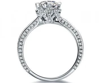 

Star-spangled 1Ct 6.5mm Round Cut D-E Moissanite Diamond Ring Test Positive as Real Diamond 925 Sterling Silver Rings for Women