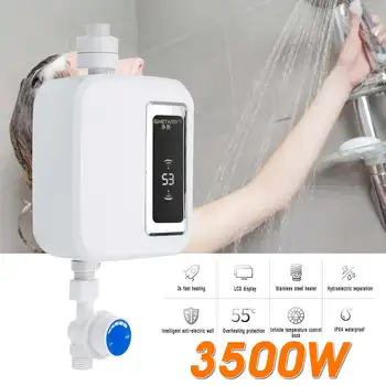 

3500W Mini Electric Instant Water Heater Tankless Kitchen Faucet Tap Hot Water Heating Constant Temperature Automatic Bathroom