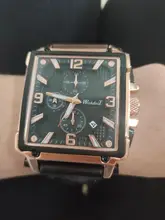 Reloj deportivo para hombre, cronógrafo de cuarzo, con Esfera Grande cuadrada de cuero, marca superior de lujo, a la moda, resistente al agua, nuevo, 2021