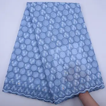 

2020 Pink Blue Nigerian Swiss Cotton Voile Lace In Switzerland Stones African Dry Voile Lace Fabric For Daily Sew Wedding S1791