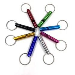 Sifflet d'entraînement multifonction en aluminium, porte clés de survie d'urgence pour Camping randonnée Sport de plein air 