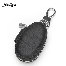 Унисекс Натуральная кожа брелок большой емкости Органайзер Кошелек для ключей держатель Органайзер мини-чехол для ключей
