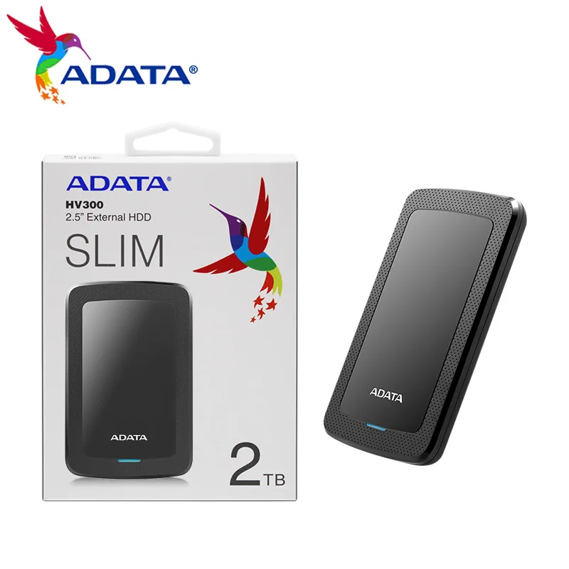 Adata Hv300 Hdd 1Tb 2Tb Ad Alta Velocità 2.5 ''Disco Rigido Esterno 2.5 Inch Slim Portatile Hdd Di Archiviazione Mobile Per Laptop Desktop