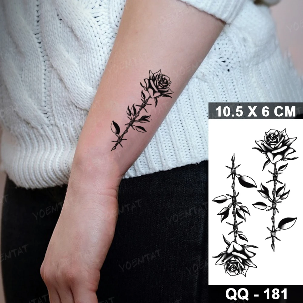 Children Arm Waterproof Temporary Tattoo Stickers Rose Plant Small Size  Wrist Ankle Body Art Fake Tatoo Flash For Women Men - Temporary Tattoos -  AliExpress