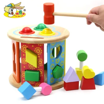 

Multifunctional Smart Shape Wheel Pairing Ball Table Toddler Enlightenment Digital Early Education Puzzle Wooden Building Block