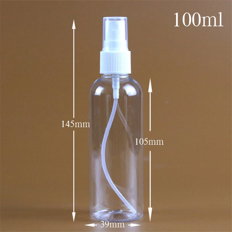 

10pcs Cosmetics Toner Water Spray Bottle 100ml Portable Spray Can Transparent Plastic Empty Spray Bottle Mini Perfume Bottle