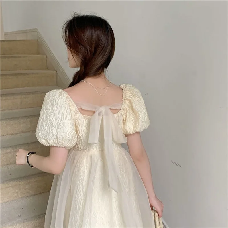 sachin and babi light blue dress Black Elegant Party Mini Women Princess Bow France Vintage Backless Pu   jetechband