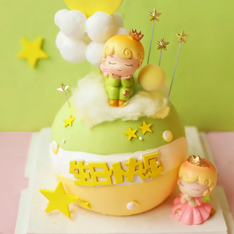 Decoração para bolo infantil de coelho, decoração de princesa príncipe e  coelho rosa com cabelo amarelo - AliExpress
