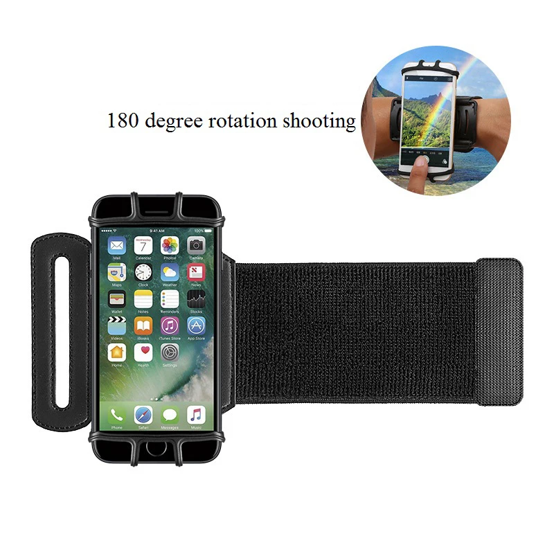 3.5-6 Inch Rotate Phone Protective Running Bag Outdoor Sports Arm Belt Strap Nylon Wrist Bag For Running Fitness Phone Holder