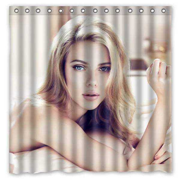 Scarlett Johansson Shower Curtain Waterproof Moldproof Polyester Fabric Bath Curtain Drop Ship Bathroom Decor 180*180cm