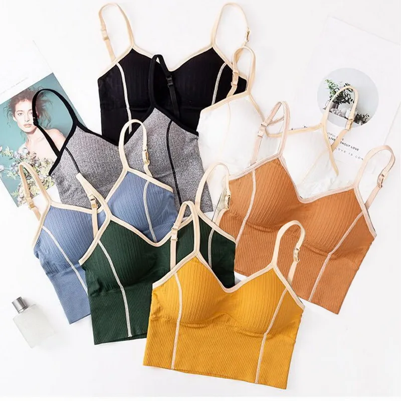 

NIBESSER Summer Girls Tank Crop Top Seamless Sexy U-shaped Back Tube Tops Female Sports Underwear Bra Bralette Brassiere 2020