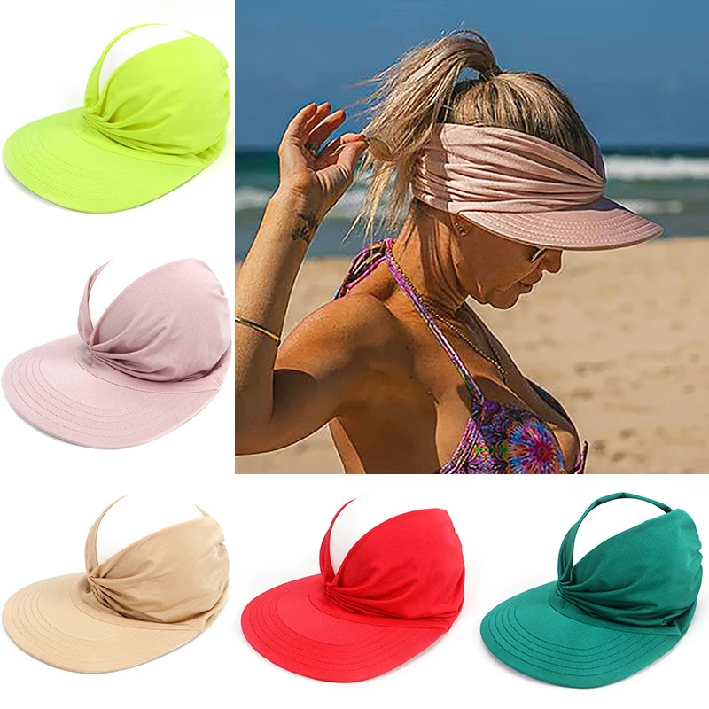 Summer Hat Sun Visor Hat Anti-ultraviolet Elastic Hollow Top UV Hats Casual Sunscreen Caps Fishing Sports Cap Outdoor Shading 5