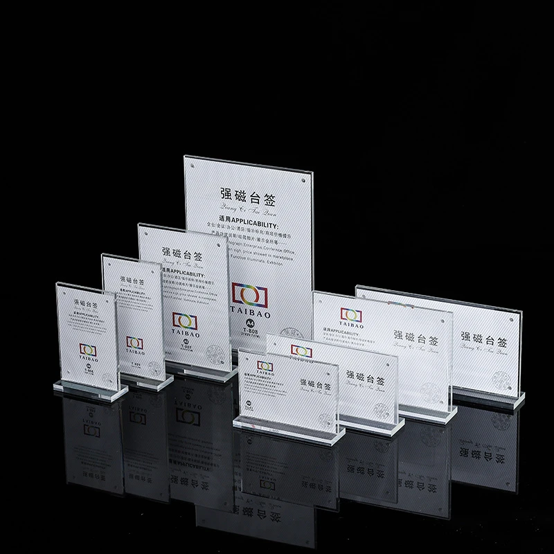 Acrylic Plexiglass Table Card Display Stand Photo Frame With