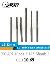 XCAN 10 шт. 3,175 мм хвостовик сферическая Концевая фреза Набор Карбид 2 Флейта спиральные фрезы ЧПУ гравировка фрезы
