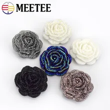 Meetee 5/10/20 шт. 46 мм пластиковые пуговицы стразы из смолы роза