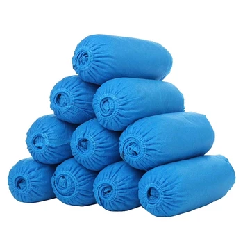 

A01-200Pcs Disposable Thickened Non-Woven Shoes Cover Overshoes , Blue