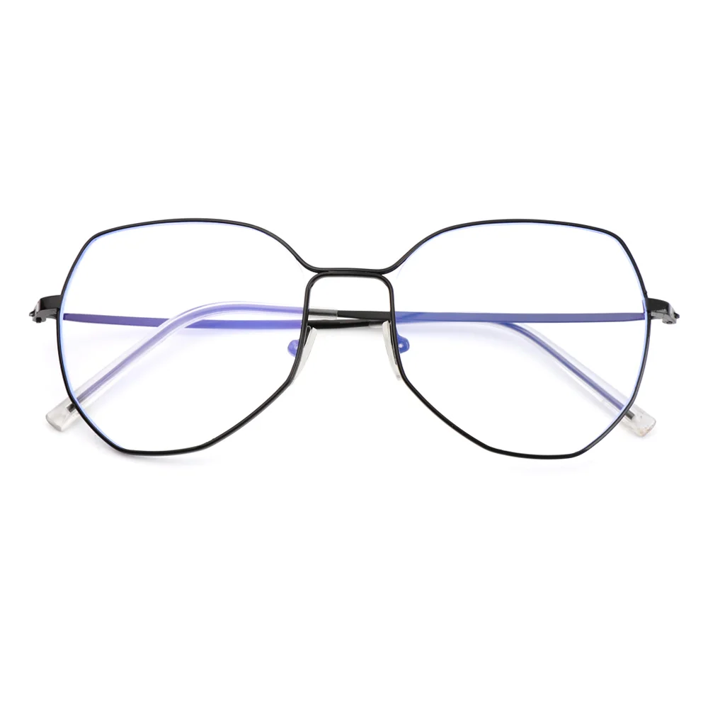 blue light reading glasses Irregular Anti-Blue Light Glasses Unisex Retro Vintage Ultra Light Polygon Pearl Metal Frame Vison Care Computer Gaming Glasses anti blue light glasses