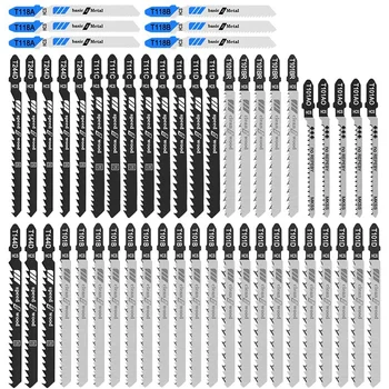 

52PCS Jig Saw Blades for Wood, Plastic and Soft Metal, T-Shank Jigsaw Blades for Woodworking