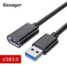 Essager USB 3,0 кабель-удлинитель папа-папа USB3.0 удлинитель 5 Гбит/с USB удлинитель для передачи данных для радиатора жесткий диск Webcom PC