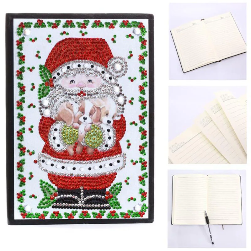 

A5 Notebook DIY Santa Claus Special Shaped Diamond Painting Notebook Diary Book Embroidery Diamond Cross Stitch Craft Gift