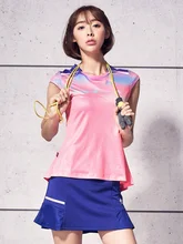 Костюм женский для бадминтона, быстросохнущая дышащая спортивная одежда с коротким рукавом, весна-лето