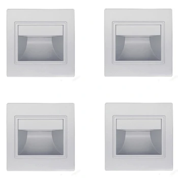 

4Pcs Stair Light Led 3W LED Recessed Wall Light Footlight Step Lamps Indoor Background Lighting Nightlight Stairway Corridor wit