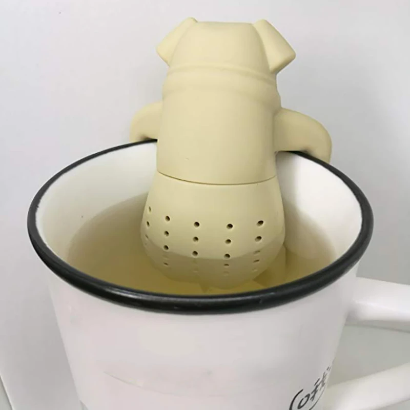 Dog Pug Shape Tea Infusers Loose Leaf Strainer Herbal or Fruit Tea Filter Diffuser Food Grade Silicone Tea Accessories