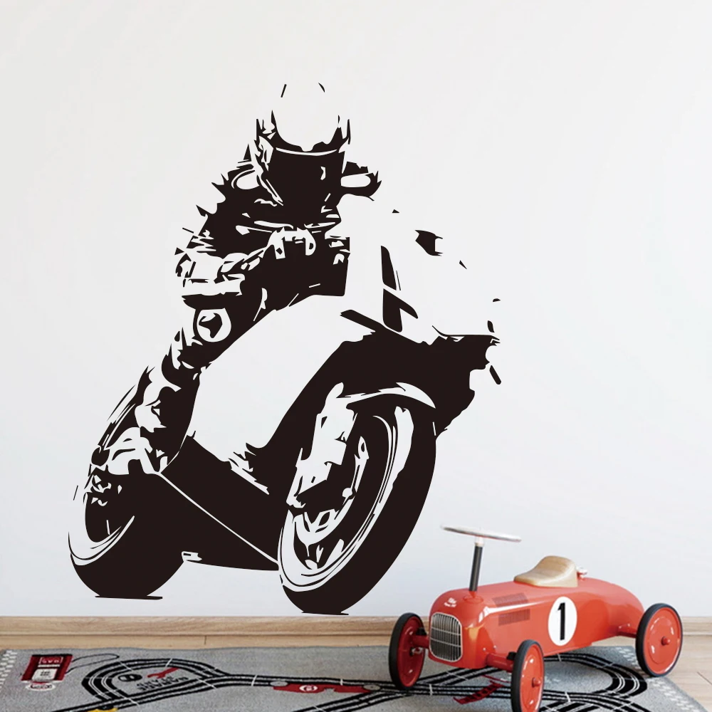 Настенная Наклейка для мотоциклистов Настенный декор детской комнаты