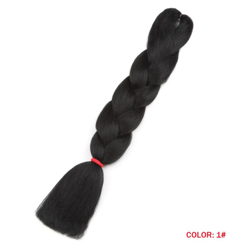 Волшебные 100 г/шт. Омбре синтетические канекалон косички для вязания крючком косички накладные волосы для женщин 24 дюйма - Цвет: 1
