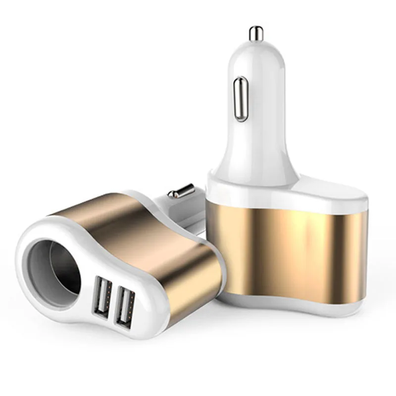 Двойной USB Электронная сигарета зажигалка автомобильного прикуривателя Зарядное устройство гнездо сплиттер адаптер 2.1A 1A Зарядное устройство для iPhone телефон 12 V-24 V