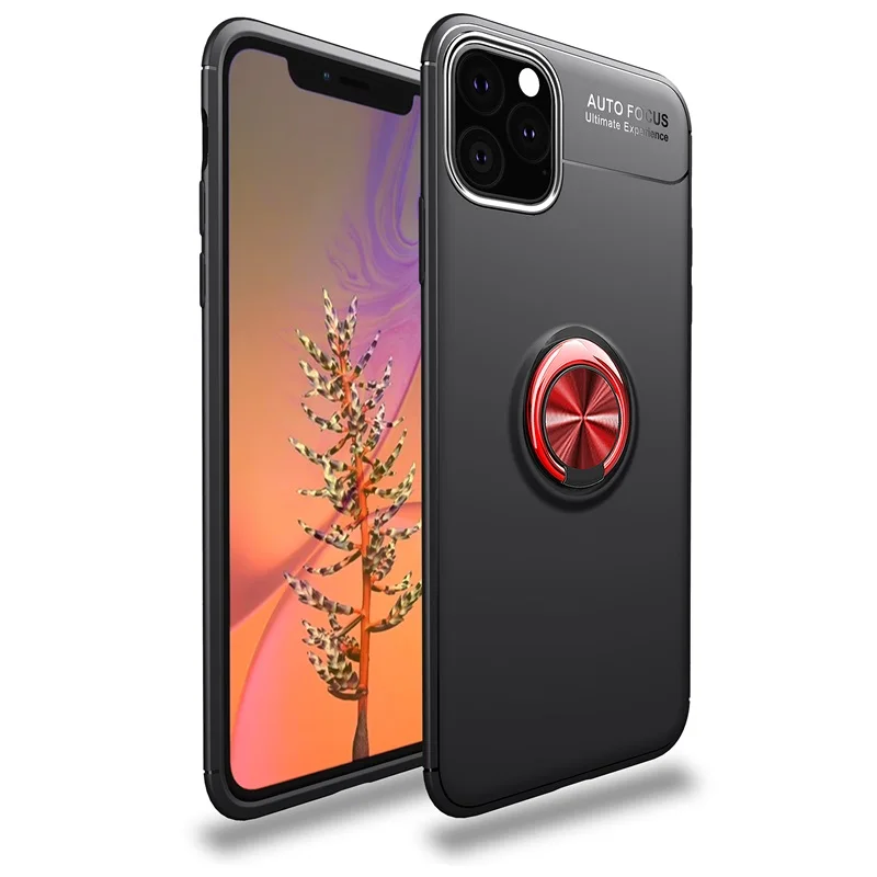 Red Black Чехол для iPhone X, роскошная Прозрачная мягкая силиконовая защита из ТПУ, кольцо для iPhone 11 Pro Max, чехол XR XS 6 6S 7 8 Plus, чехол - Цвет: Red Black