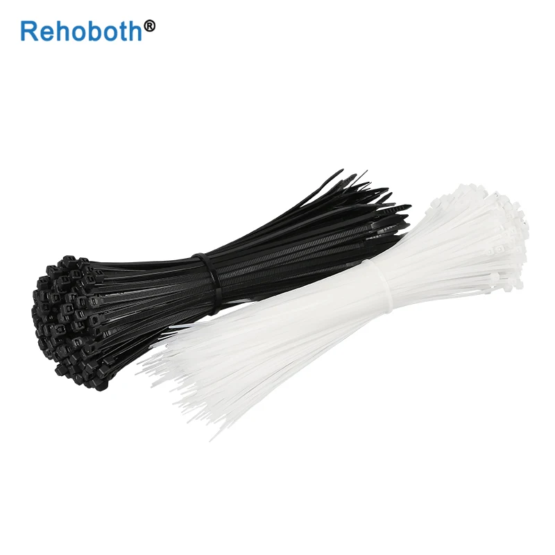 

100pcs Self-locking Nylon Cable Ties Plastic Zip Tie 8 inch 2 color black wire binding wrap straps