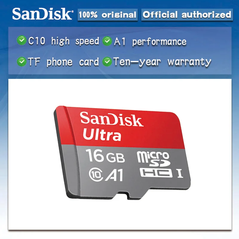Двойной Флеш-накопитель SanDisk Ultra micro SD card 64 ГБ 32 ГБ оперативной памяти, 16 Гб встроенной памяти, 128 Гб 8 Гб microSDHC/micro SDXC UHS-I слот для карт памяти 80 МБ/с. TF карта для смартфона