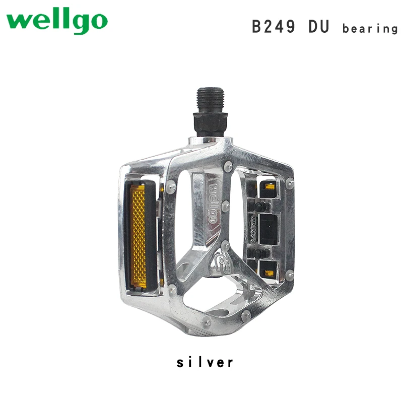 Wellgo B249 Mountain Bike Pedals, Ultralight, Aluminum Alloy, DU Bearing, Bicycle Pedal, Lightweight Bike Parts, Accessories