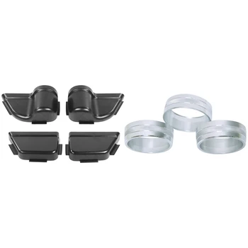 

4x Car Front Rear Door Net Pocket Storage Box for Jeep Wrangler JK 2011-2017 & 3x Air Conditioning Knob Decorative Ring