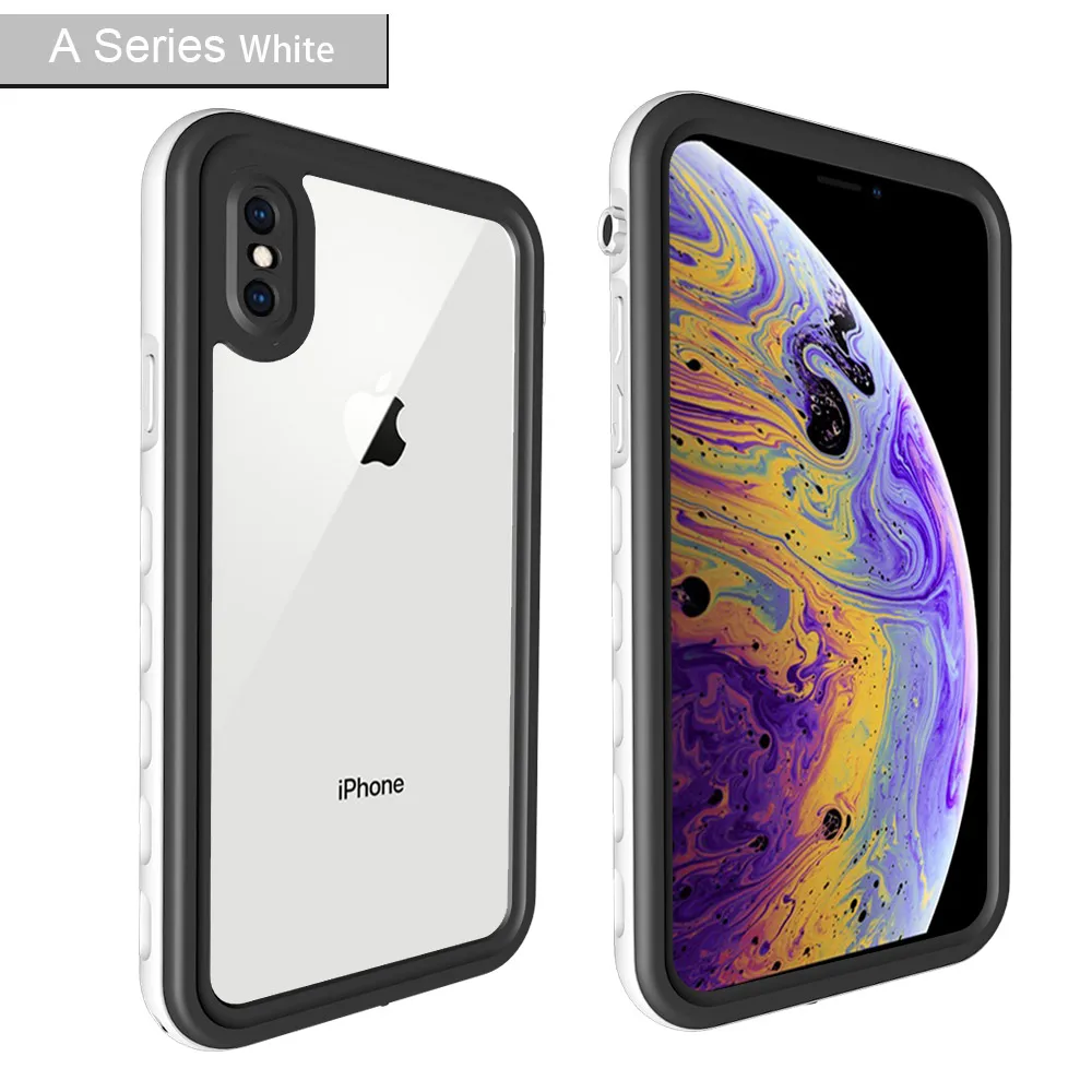 A Series White SHELLBOX IP68 Водонепроницаемый чехол для iPhone X XR XS MAX 8 7 Чехол пакет сумка Чехлы для телефона Coque водонепроницаемый чехол для телефона - Цвет: A Series White