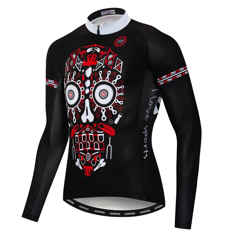 thumbnail image 1 of Weimostar Skeleton - Maillot de ciclismo para hombre, manga larga, otoño, para bicicleta de montaña, chaqueta profesional para ciclismo, ropa transpirable para ciclismo, 1 of 5