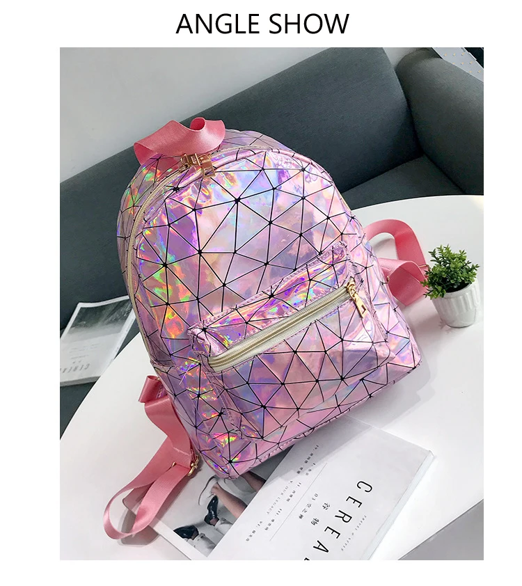 Женская сумка, женский Голографический лазерный рюкзак, женские школьные сумки, модные для девочек, маленькие дорожные рюкзаки