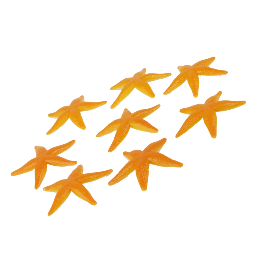 Lot 8 Plastic Starfish Tropical Luau Fish Tank Aquarium Ornament Party Favor | Игрушки и хобби