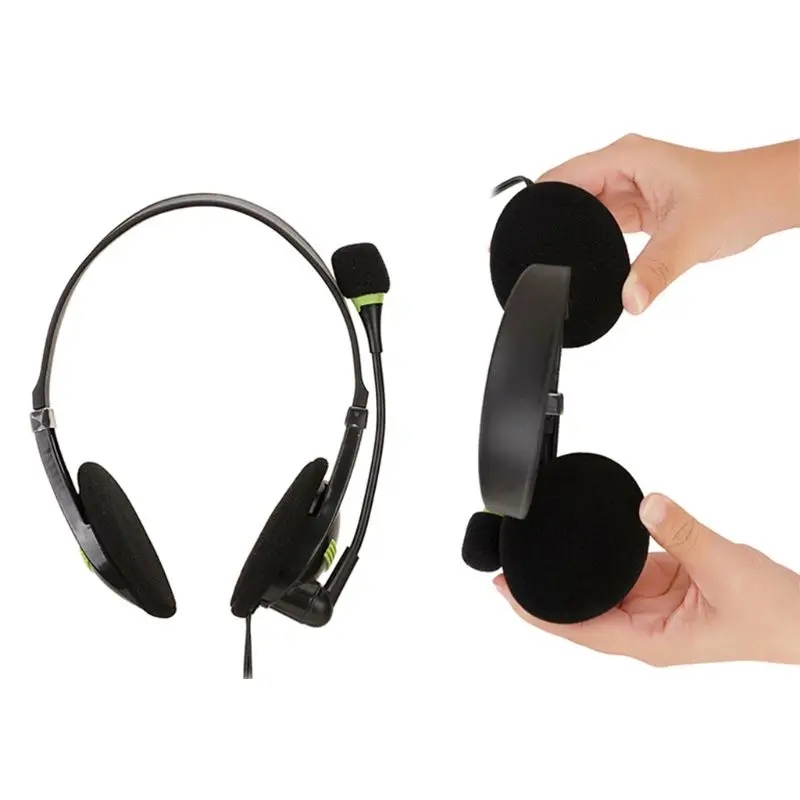 Wired Stereo Headphone USB 3 5mm Interface Gaming Headset Computer PC with Mic 19QA