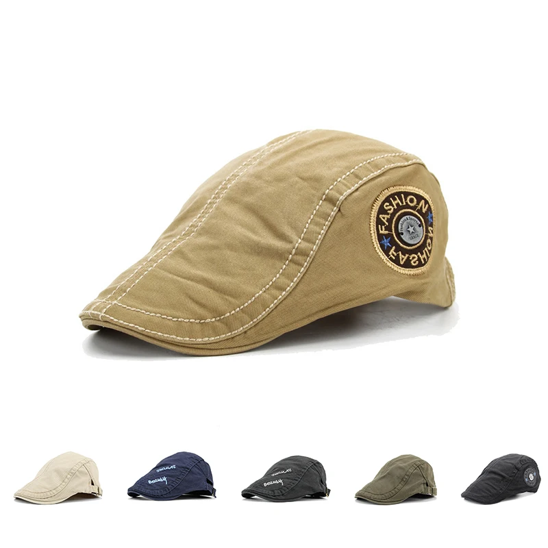 Мужские повседневные береты, шапки, минималистичные Модные Печатные клетчатые одноцветные козырьки для мужчин, шапки