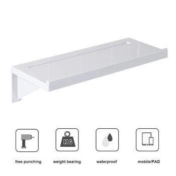 

Bathroom Shelf Suction Cup Rack Punch Free Wall Storage Organizer Kitchen Display Shelves C66